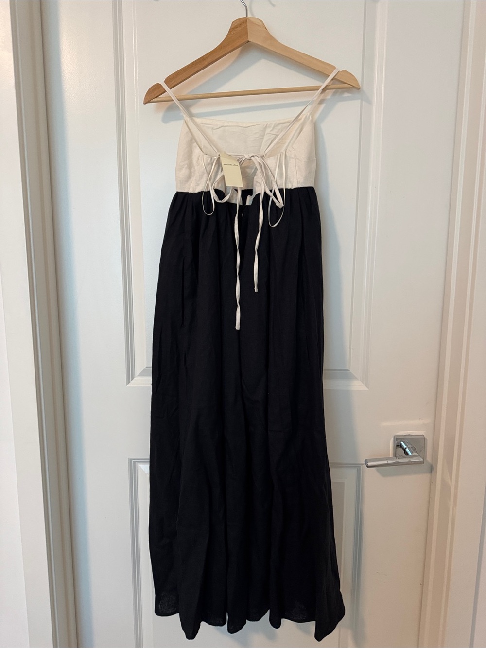 Abercrombie & Fitch A&F Linen Cotton Color Block Strap Midi Dress XSP - Picture 5 of 7